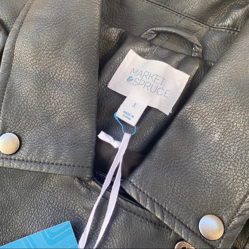 NWT Market & Spruce women moto jacket regular L - Picture 4 of 8